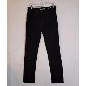 Women's Levis Mid Rise Skinny Black Denim Jeans Size 10